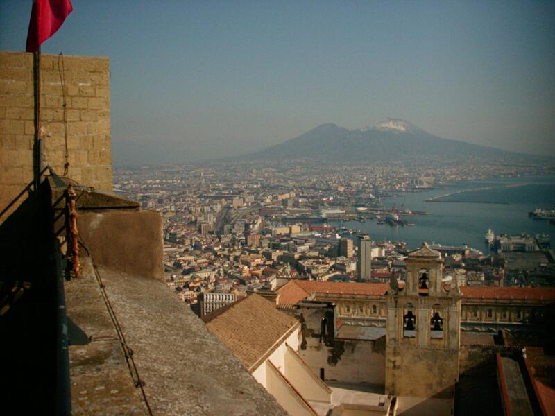 view 1 from the top of Castel San Elmo to the harbour of naples