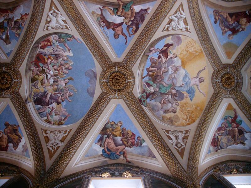picture from the ceiling of the curch in the Certosa die San Martino