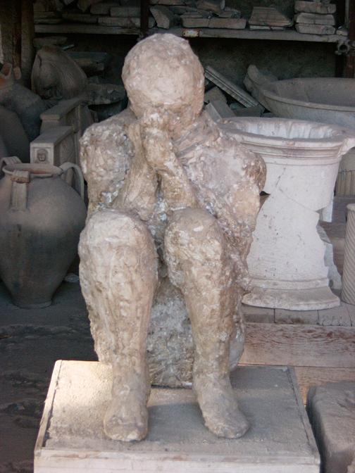 plaster figure from a man from Pompei